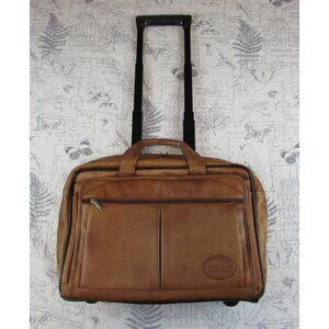 Claire Chase Executive rolling laptop bag Top Grain Cowhide leather airlines